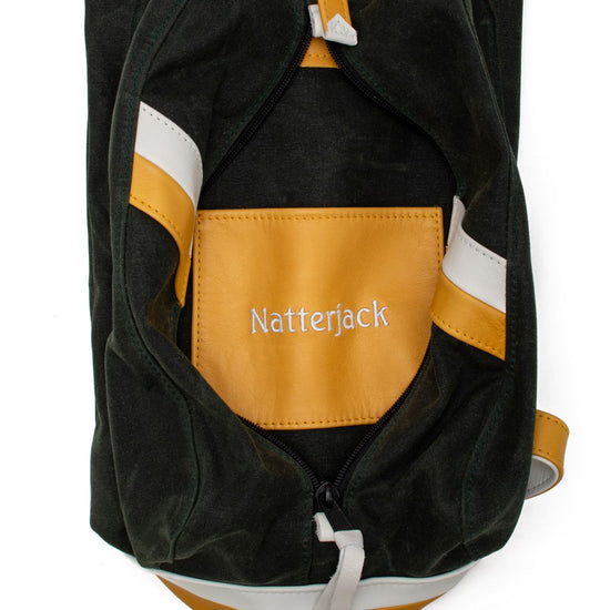 Inside pocket inscription of the Dooks Golf Club MacKenzie Walker golf bag