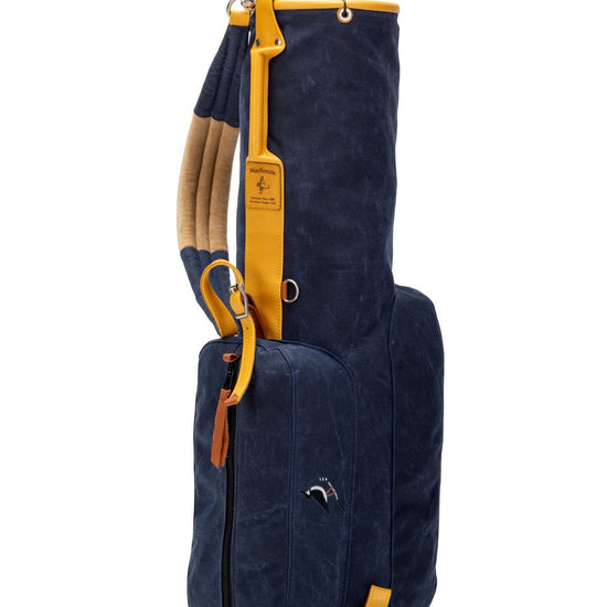Full view of the blue Fescue & Dunes MacKenzie Walker golf bag