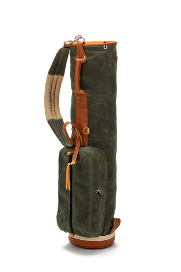 Full view of the olive green Fescue & Dunes MacKenzie Walker golf bag