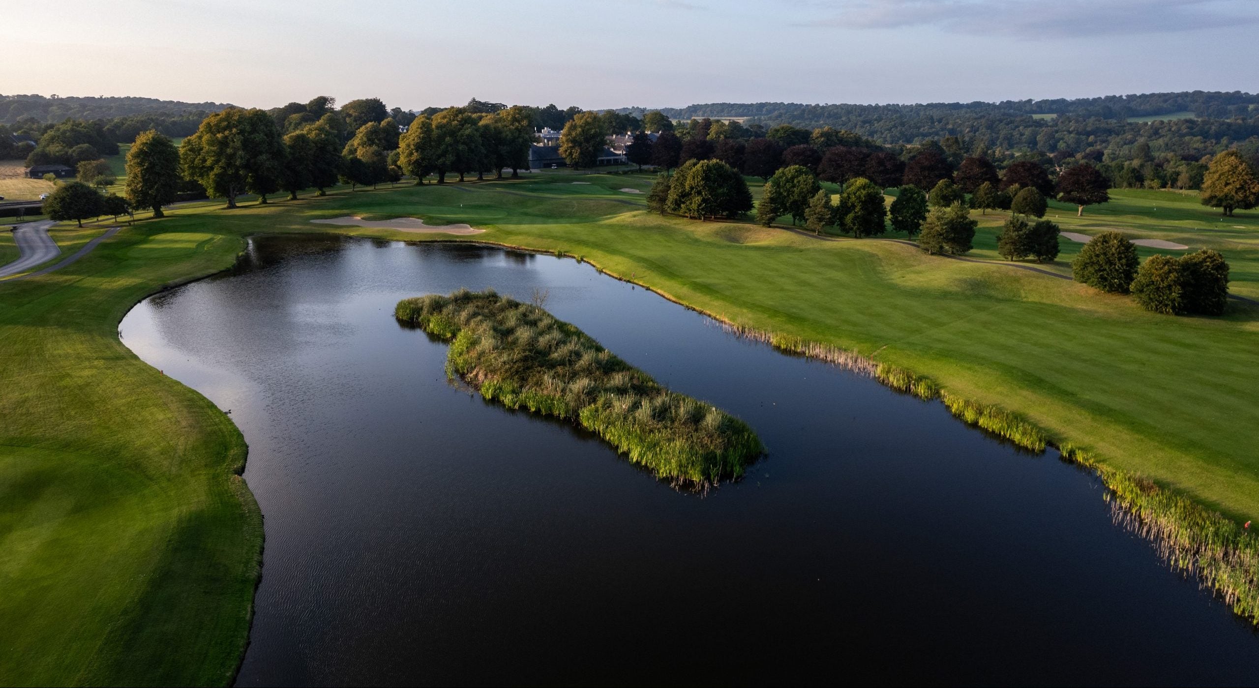 The lake at Mount Juliet wrapping around the golf course's green