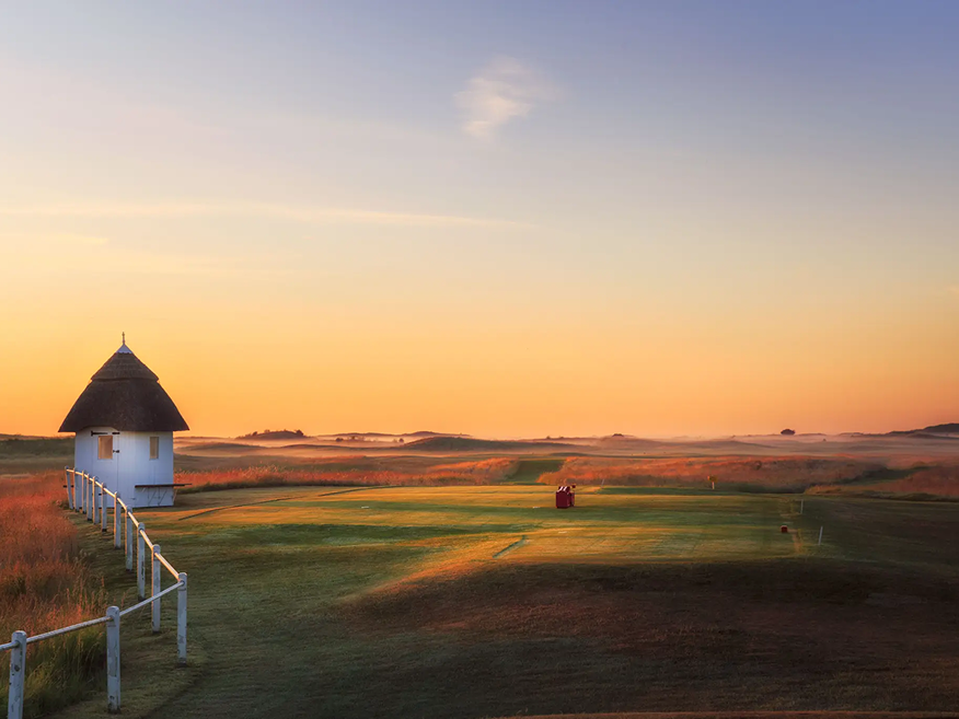 View from the tee box at Royal St Georges at sunrise